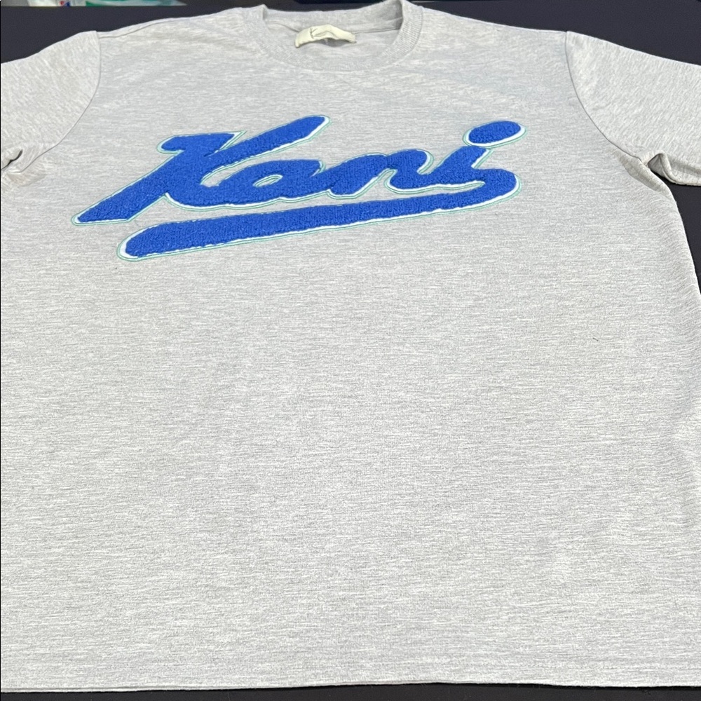 KANI Gray T-Shirt with Blue Big Logo used 10/10 condition
